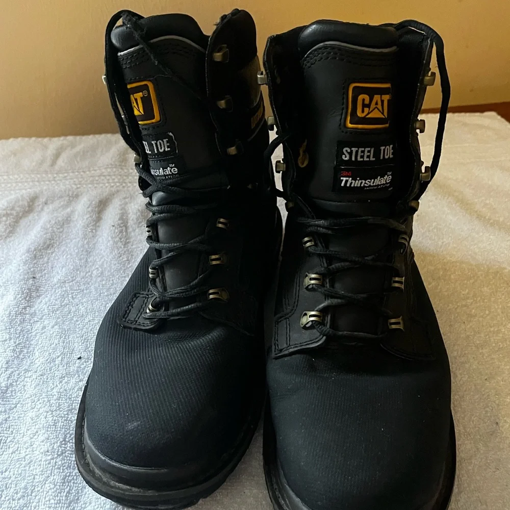 Caterpillar Black Waterproof Steel Toe Safety Shoes Sz 9.5